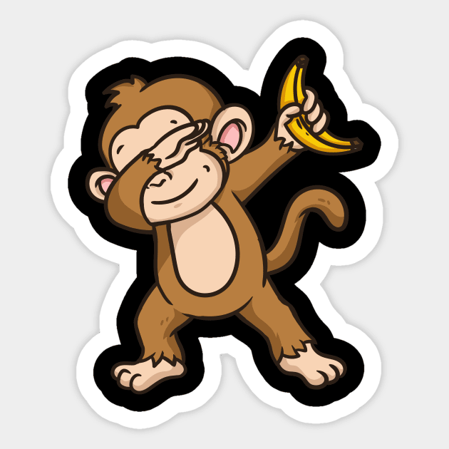 Monkey Banana Dabbing Sticker by CreativeGiftShop